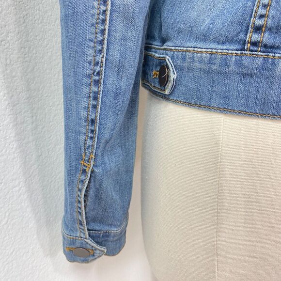 Kut From The Kloth Amelia Denim Crop Jacket Small Grunge Hip Hop Boho Street - Picture 9 of 16